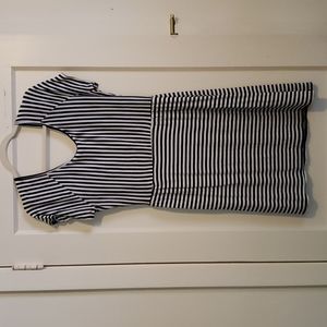 Soft Knit Summer Striped Knee Length Dress